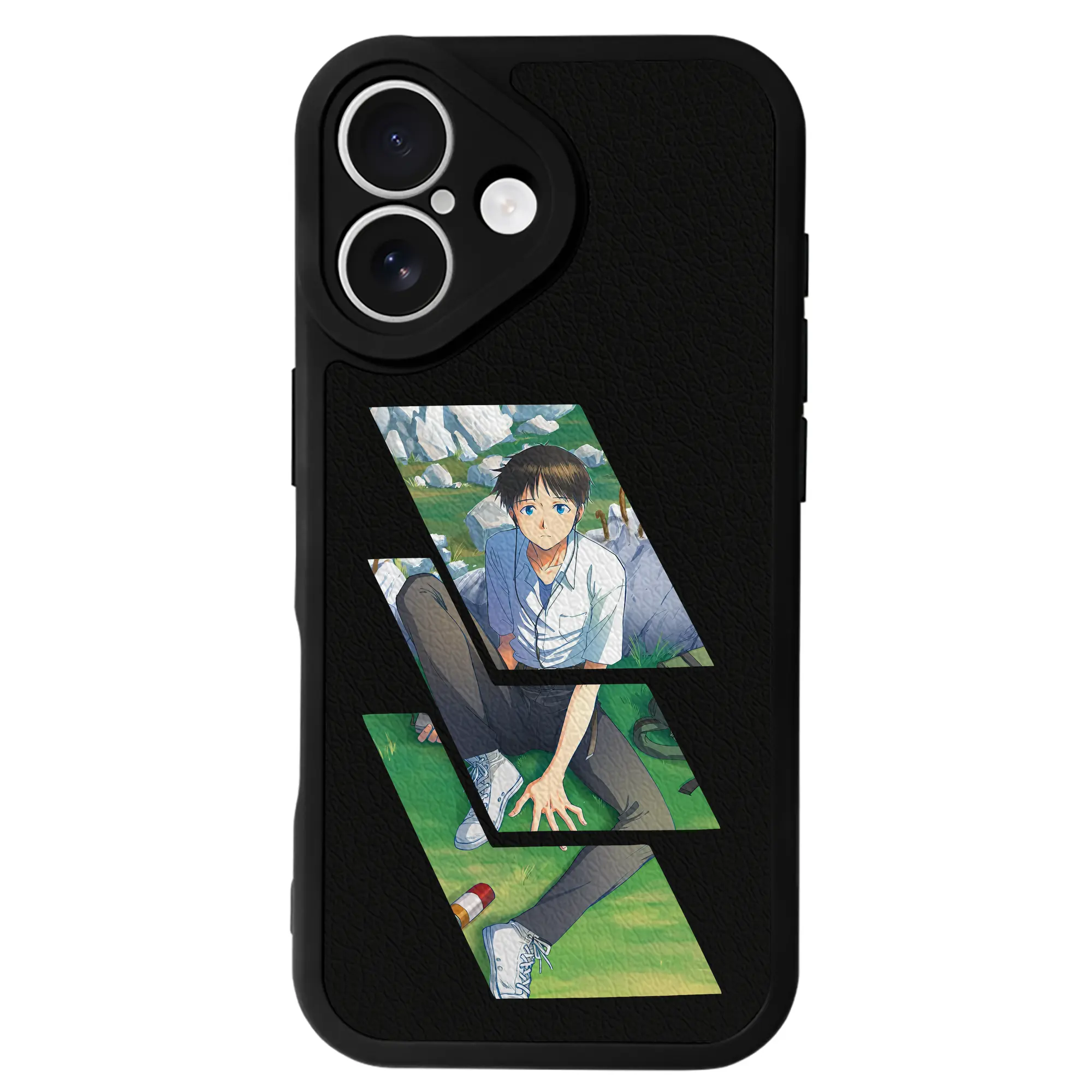 エヴァンゲリオン グッズ,碇シンジ - IPhone 16シリーズ対応 ・ シリコンスマホケース ・ レザー調 ・ 高精度フィット ・ 耐衝撃 ・ ワイヤレス充電対応 ・ 精密カット